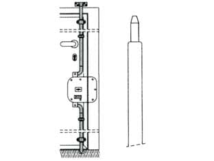 Asta Telescopica Curva per Serratura Triplice 9101 Ø 18 mm (9101) Cr - 2