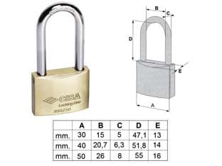 Lucchetto Locking Line Arco Lungo 20011 30 mm (ART.20011300) Cisa 12 Pezzi - 2
