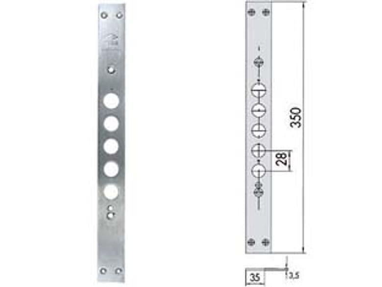 Contropiastra per Serrature Porte Blindate 06221 00 35 MMX350, Spessore 3,5 - 2