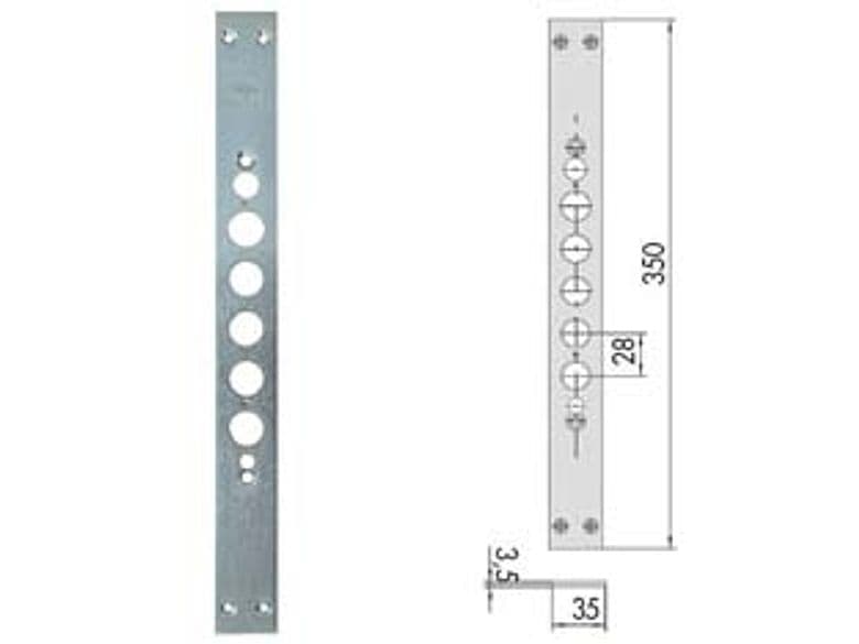 Contropiastra per Serrature Porte Blindate Serie 17515 06221 10 350 mm - 2
