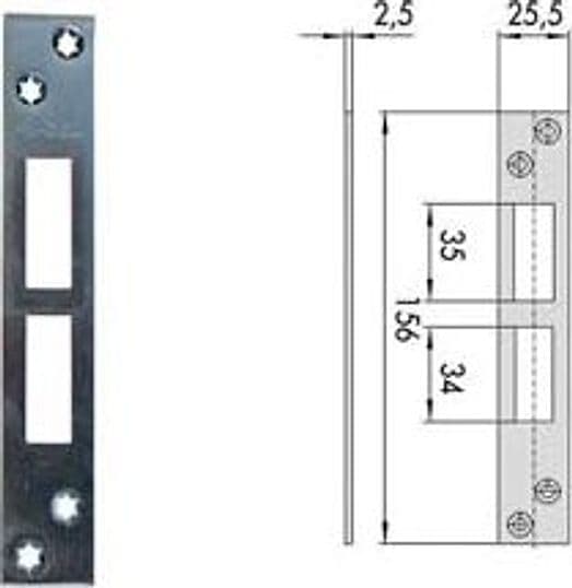 Contropiastra per Serrature Infilare Profilati in Ferro 06232 01 5 Pezzi - 2