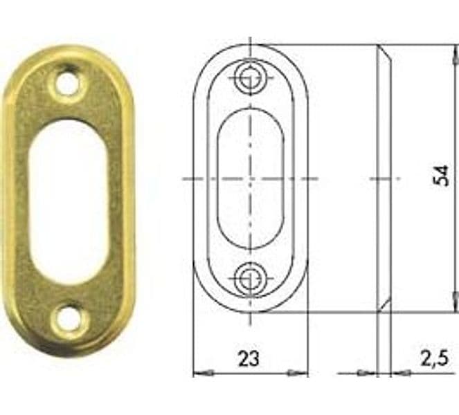 Bocchetta in Ottone per Cilindri Ovali 06027 00 23 MMX54, Spessore 10 Pezzi – Cisa