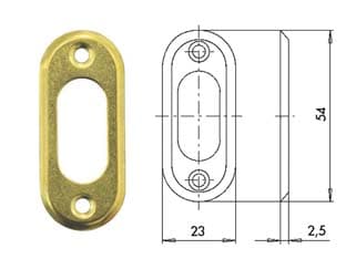 Bocchetta in Ottone per Cilindri Ovali 06027 00 23 MMX54, Spessore 10 Pezzi - 2