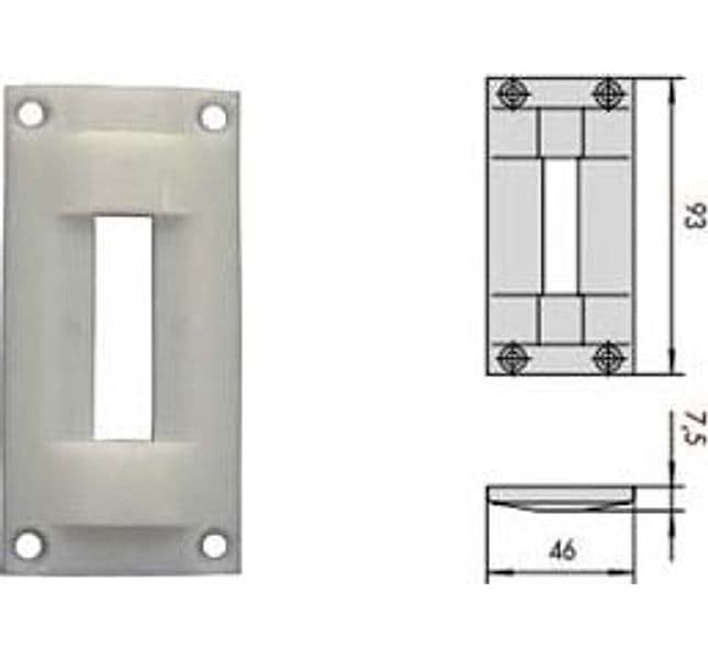 Contropiastra in Nylon 06062 46 MMX93 Spessore 7,5 mm (06062) Cisa 5 Pezzi - 2