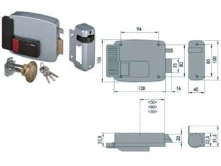 Elettroserratura per Porte in Legno con Pulsante Interno 11610 80 mm Dx - 2