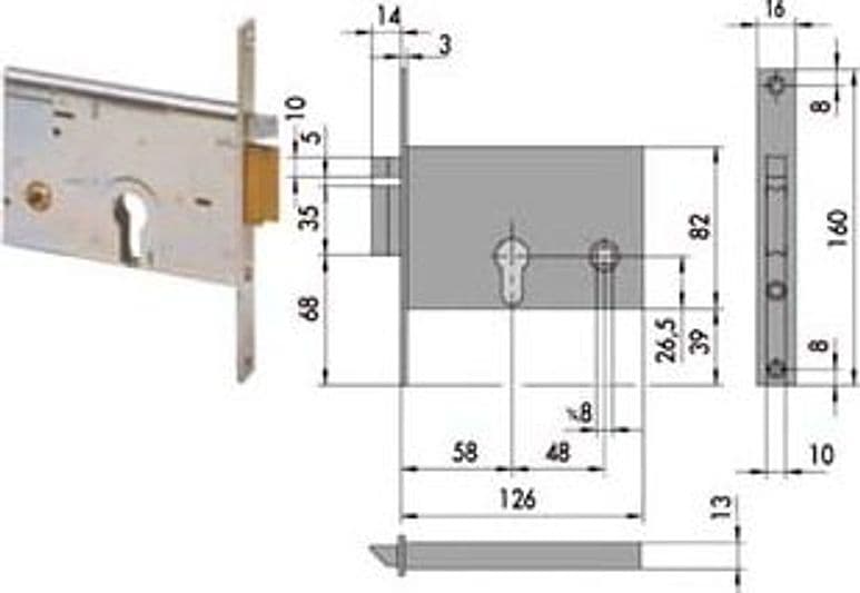 Elettroserratura da Infilare per Fasce 82 mm H 14010 60 mm Sx (14010602) – Cisa