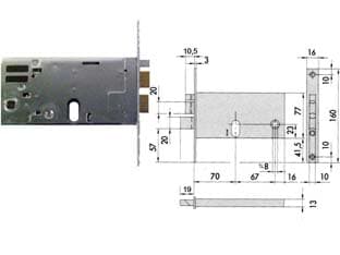 Elettroserratura da Infilare per Fasce 77 mm H 1446 70 mm (14460700) - 2