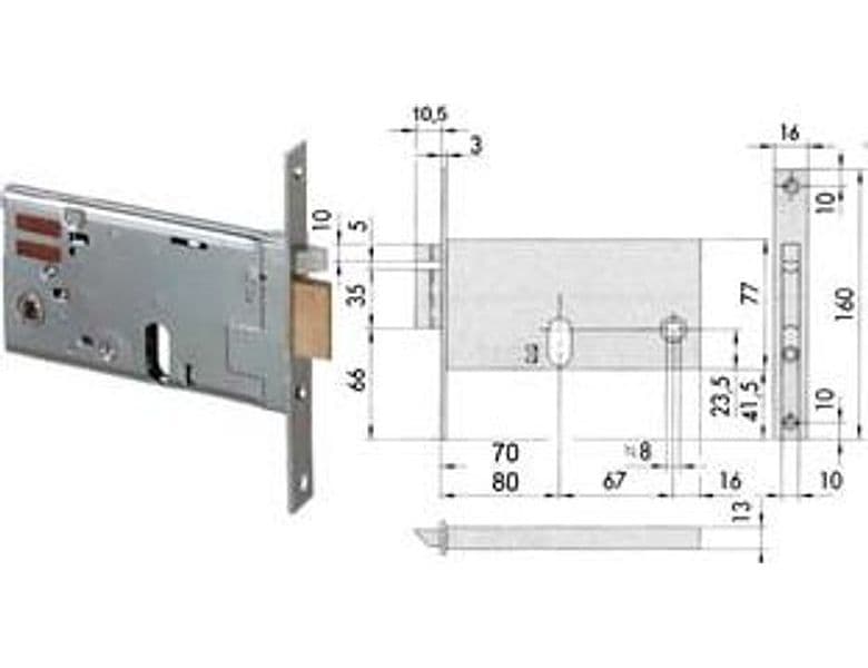 Elettroserratura da Infilare per Fasce 77 mm H 1445 90 mm (14450900) – Cisa
