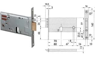 Elettroserratura da Infilare per Fasce 77 mm H 1445 90 mm (14450900) - 2