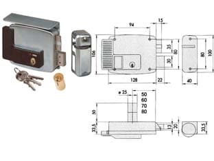 Elettroserratura per Cancelli con Tetto 2 Mandate 11761 50 mm Dx (11761501) - 2