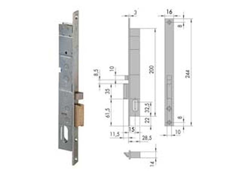Elettroserratura da Infilare per Montanti 14020 15 mm Sx (14020152) Cisa - 2