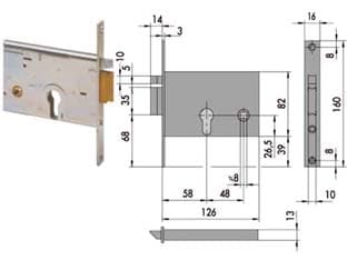 Elettroserratura da Infilare per Fasce 82 mm H 14010 60 mm Dx (14010601) - 2