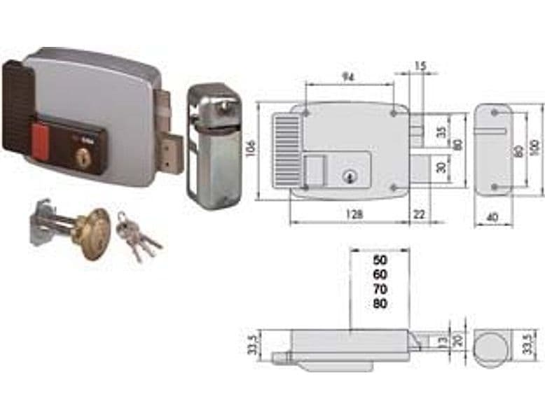 Elettroserratura per Porte Legno con Pulsante Interno 2 Mandate Cod 244459 – Cisa