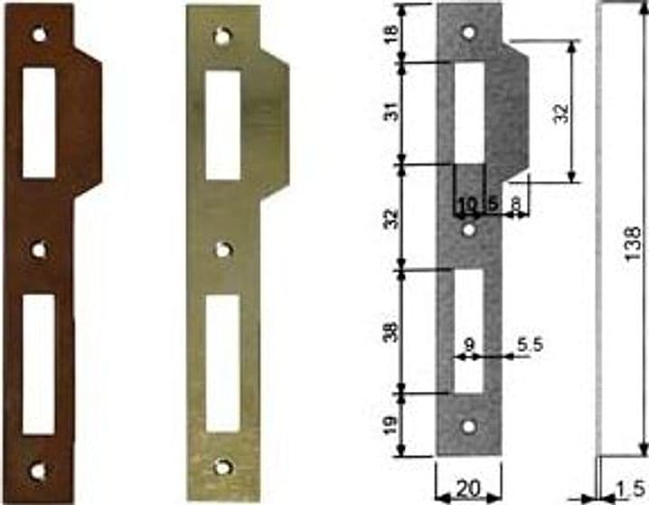 Contropiastra Ridotta con Aletta per Serratura a Bussola Bordo 5 Cod 204231 - 2