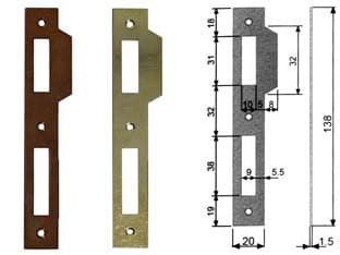 Contropiastra Ridotta con Aletta per Serratura a Bussola Bordo 5 Cod 204231 - 2