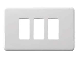 Coprinterruttori 3 Posti in Nylon Bianco ART.0800.03 Minumet 2 Pezzi - 2
