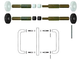 Fissaggio Doppio per Vetro Legno Alluminio 300 mm 350 in Nylon 2 Pezzi - 2