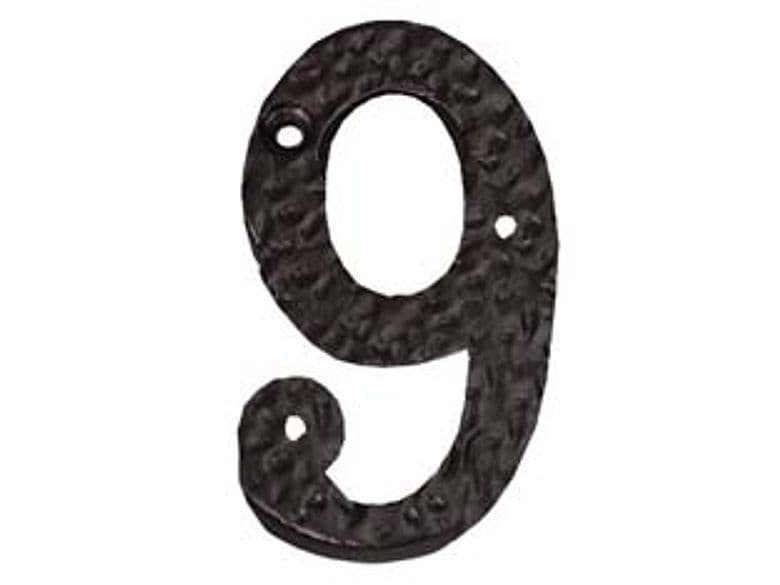 Numero Civico 9 in Ferro Nero Opaco - 2
