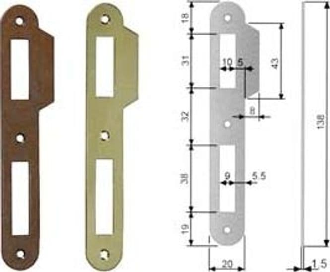 Contropiastra Ridotta con Aletta per Serratura a Bussola Bordo 5 Cod 204262 - 2