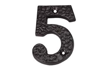 Numero Civico 5 in Ferro Nero Opaco - 2