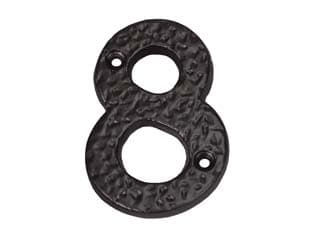 Numero Civico 8 in Ferro Nero Opaco - 2