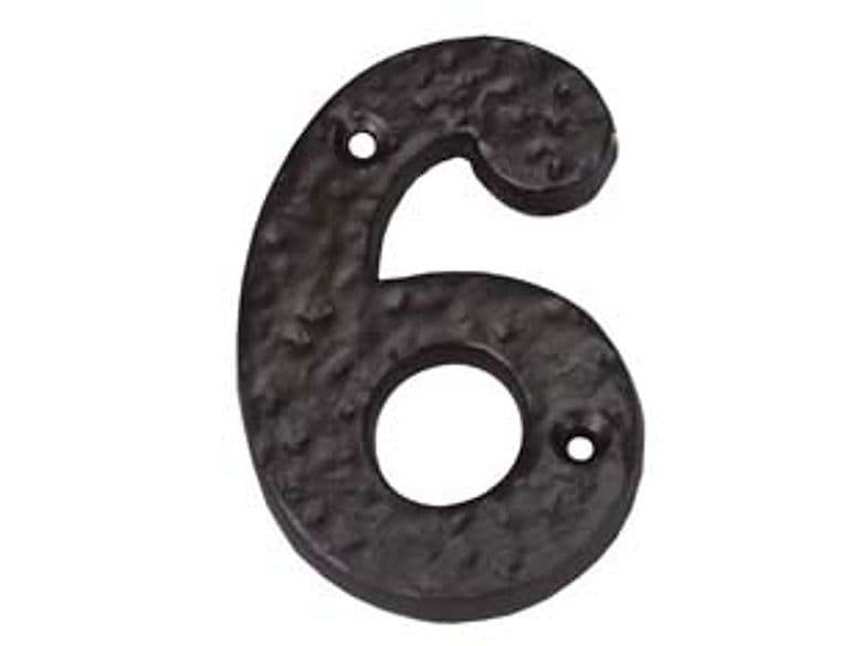 Numero Civico 6 in Ferro Nero Opaco - 2