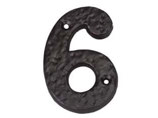 Numero Civico 6 in Ferro Nero Opaco - 2
