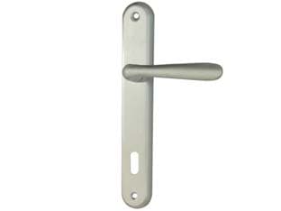 Maniglia Goccia con Placca in Zama Finitura Ottone Cromo Satinato 90 mm - 2