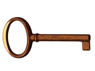 Chiavi per Mobili MOD.33706 in Ottone Patinato Pulito Testa Cod 107839 - 2