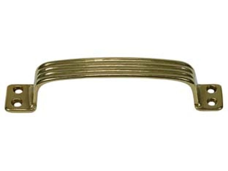 Maniglia Rigata in Ottone Lucido 140 MMX25H. Interfori 130 mm 5 Pezzi - 2