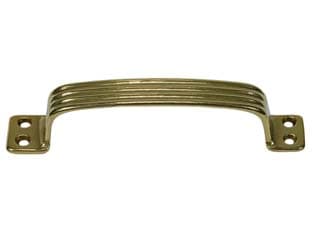 Maniglia Rigata in Ottone Lucido 140 MMX25H. Interfori 130 mm 5 Pezzi - 2