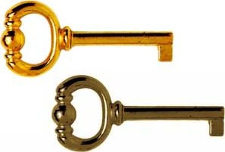 Chiavi per Mobili in Zama 74 mm Lunghezza Gambo 43 mm Bronzo 5 Pezzi