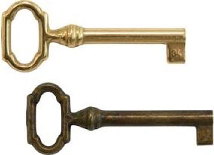 Chiavi per Mobili MOD.33727 in Ottone 27 MMX61 Lunghezza Gambo Cod 347211 - 2