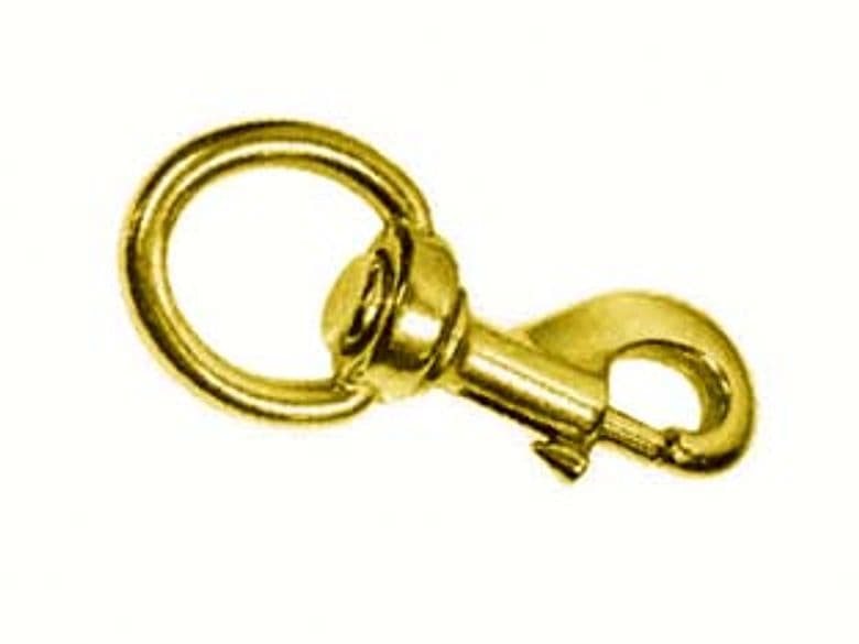 Moschettoni Redine con Girello in Ottone Lucido 82 mm con Asola 5 Pezzi - 2