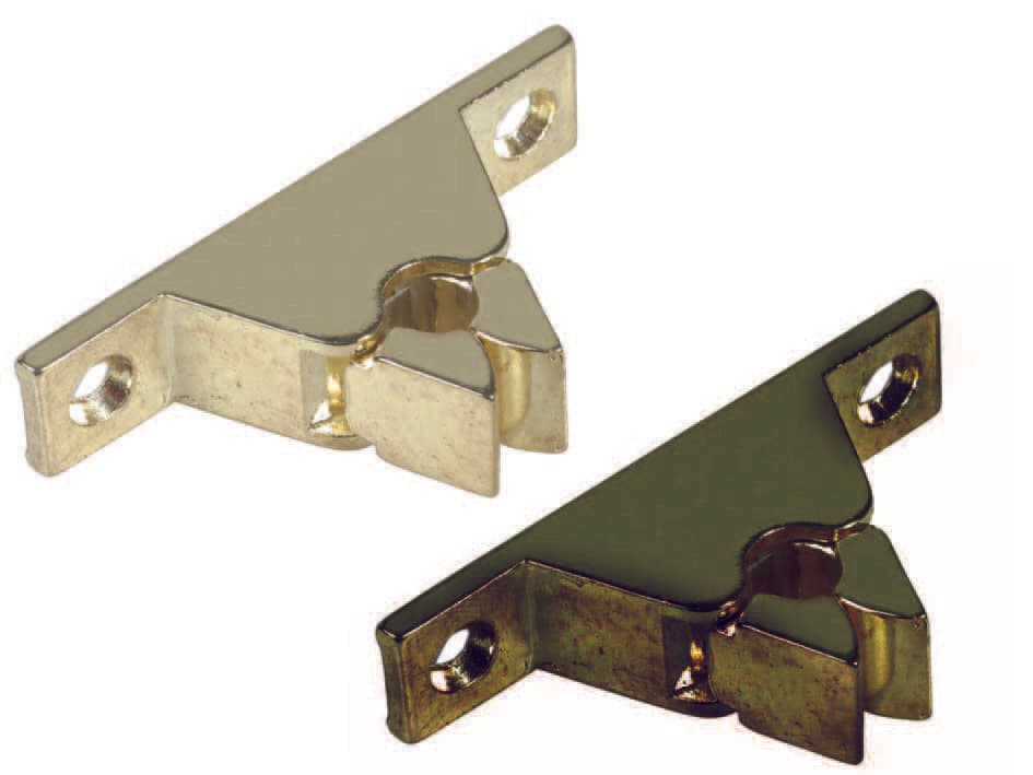 Pinza Fermaporta Senza Incontro 60 MMX32X14H. Ottone Lucido 10 Pezzi - 2
