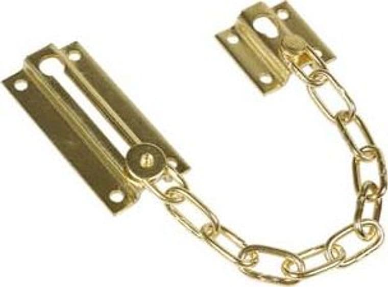 Fermaporte con Catena di Sicurezza in Acciaio Ottonato 150 mm 12 Pezzi - 2
