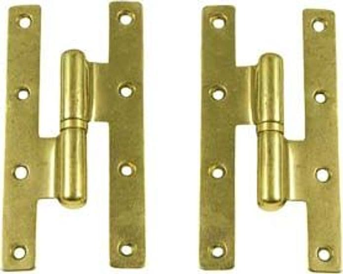 Cerniere Paumelles in Ottone Lucido 60 MMX120H. Dx 2 Pezzi - 2