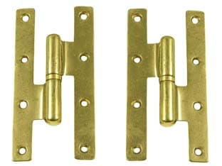 Cerniere Paumelles in Ottone Lucido 60 MMX120H. Sx 2 Pezzi - 2