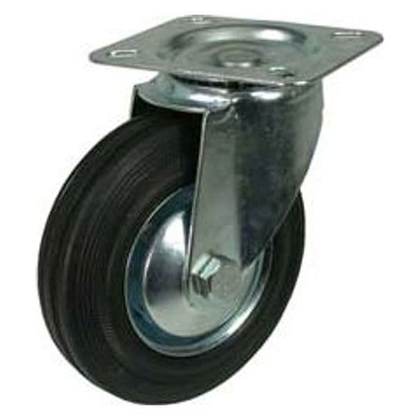 Ruote Industriali in Gomma con Piastra Girevole Ø 160 mm Piastra 135 MMX105 - 2