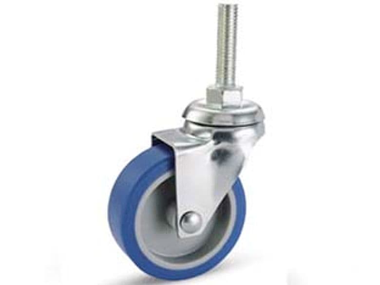 Ruote a Forcella in Avo Gomma Blu Sintetica con Perno 221B Ø 50 mm 3 Pezzi - 2