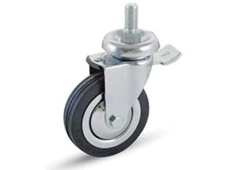 Ruote a Forcella in Gomma con Perno e Freno 155BISB Ø 60 mm MMX23 Perno Ø - 2