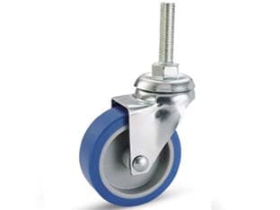 Ruote a Forcella in Gomma Blu Sintetica con Perno 221B Ø 40 mm 4 Pezzi - 2