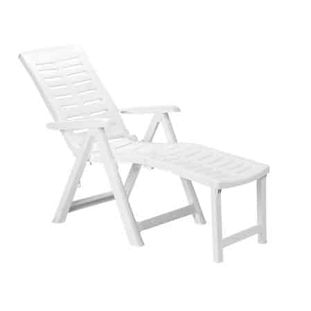 Poltrona Pieghevole Arizona Cm 60 x 108 x 109H Pro Garden Colore Bianco - 2