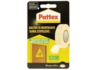 Pattex Nastro Biadesivo Soffice 25 Mmh in Rotoli da 1,5 m Henkel 12 Pezzi - 2