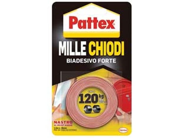 Pattex Nastro Biadesivo Millechiodi Tape 19 Mmh. in Rotoli da 1,5 3 Blister - 2