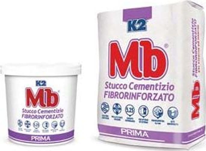 K2 Mb Rasante Stucco in Polvere Cementizio Fibrato 1 kg 6 Pezzi - 2