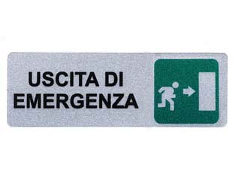 Targhetta Adesiva Uscita di Emergenza (freccia a Destra) 15 CMX5H 10 Pezzi - 2