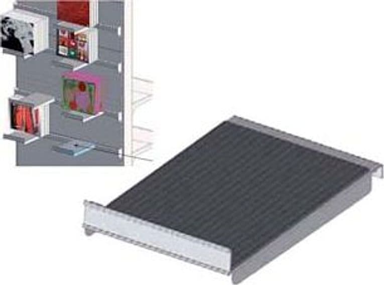 Pianetto in Lamiera con Tappetino in Gomma Verniciato Grigio RAL 7035 200 - 2