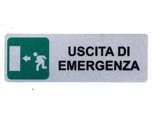 Targhetta Adesiva Uscita di Emergenza (freccia a Sinistra) 15 10 Pezzi - 2