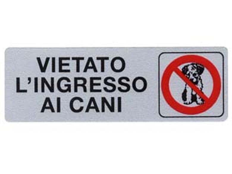 Targhetta Adesiva Vietato L'Ingresso ai Cani 15 CMX5H 10 Pezzi - 2